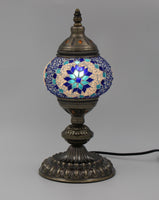 Turkish Mosaic Table Lamp Standard Blue - 33cm