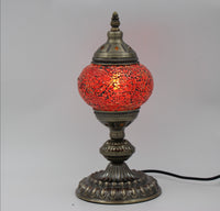 Turkish Mosaic Table Lamp Standard 33cm Cracked Red