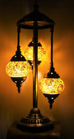 Turkish Mosaic 3 Globe Floor Lamp - Yellow/Gold