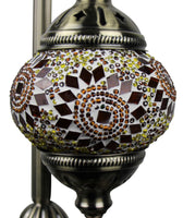 Turkish Mosaic 3 Globe Floor Lamp - Yellow/Gold