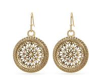 Ear Sense Earring F433 Gold Lace Circle Drop