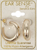 Ear Sense Gold Tapered Thick J Hoop F453