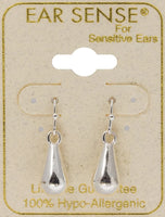 Ear Sense Earring F3-308 Silver Teardrop on French Hook Earrings