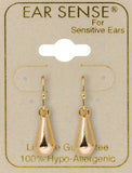 Ear Sense Earring F3-309 Gold Teardrop on French Hook Earrings