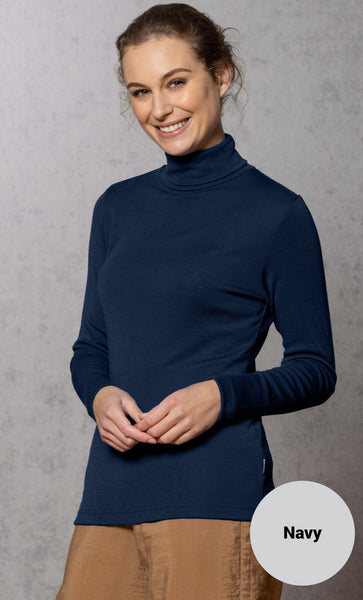 Bay Road Merinos Isabel Polo Neck Navy