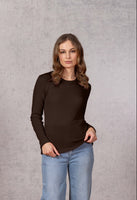 Bay Road Merinos Womens Crew Espresso