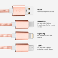 Ellie Rose Keychain 3-in-1 Cable