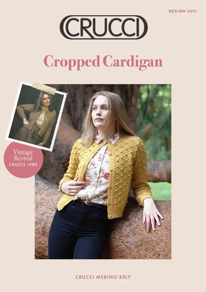 Crucci Cropped Cardigan Knitting Pattern #2011 8ply