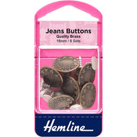 Hemline Brass Jean Buttons