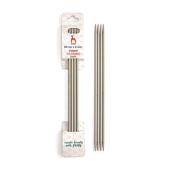 Pony Double Point Needles Aluminium 4 pack 20cm