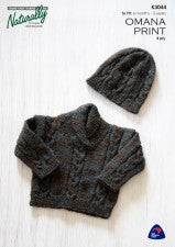 Naturally Omana Print Sweater & Hat 4ply #K3044