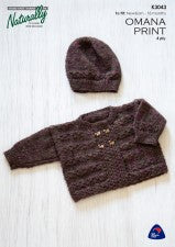 Naturally Omana Print Cardigan & Hat 4ply #K3043