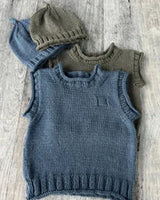 Kiwi Stitch & Co Rudy Rolled Edge Vest & Hat Knitting Pattern
