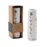 ‘Let Love Grow’ Ceramic Mini Bud Vase