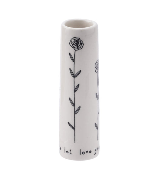 ‘Let Love Grow’ Ceramic Mini Bud Vase