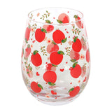 Apple Print Stemless Glass