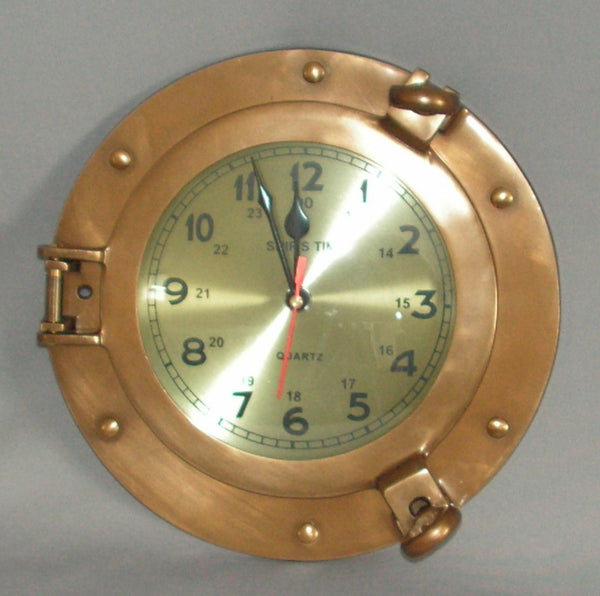 Brass Porthole Clock IB5018
