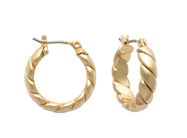 Ear Sense Gold Wrapped Click Hoop F483