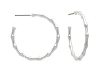 Ear Sense Silver 32mm Bamboo Hoop F476