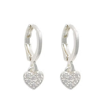 Ear Sense Silver Crystal Heart Drop Eurowire F484