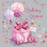 Pink Present Carnival Birthday Card