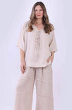 Anne + Kate Italian Rubicon Front Tie Linen Top