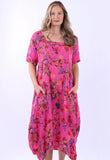 Anne + Kate Italian Tanaro Floral Linen Dress