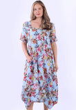 Anne + Kate Italian Tanaro Floral Linen Dress