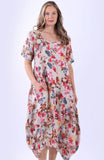 Anne + Kate Italian Tanaro Floral Linen Dress