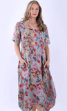 Anne + Kate Italian Tanaro Floral Linen Dress