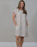 Anne + Kate Italian Plain Linen Midi Dress