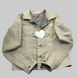 Onado Reversible Denim Jacket Houndstooth Beige