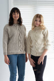 Naturally Centre Front Cable Sweater 14ply or DK/8ply #N1521
