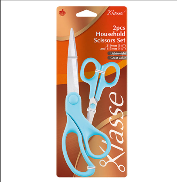 Klasse 2pcs Household Scissors Set 210mm (8.25”) and 105mm (4.125”)