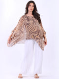 Anne + Kate Italian Swirl Print Silk Top