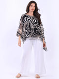 Anne + Kate Italian Swirl Print Silk Top