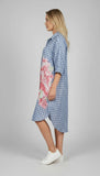 Anne + Kate Italian Floral Check Oversized Shirt Dress