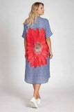 Anne + Kate Italian Floral Gingham Oversized Shirt Dress