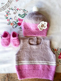 Baby Cakes Cassidy Vest, Hat & Shoes 4ply 0-18 months Knitting Pattern BC146