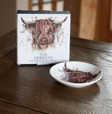 Meg Hawkins The Hebrides China Trinket Dish Highland Cow