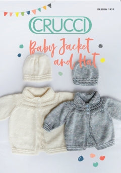 Crucci Baby Jacket and Hat  Knitting Pattern #1859 8ply