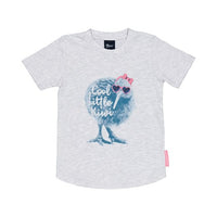 Childs T-Shirt Cool Little Kiwi Grey Marle