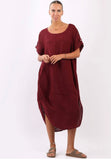Anne + Kate Italian Plain Linen Lagenlook Dress