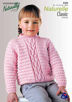 Naturally Naturelle Classic Cable-Centre Sweater Knitting Pattern #K555