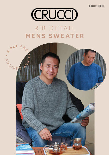 Crucci Rib Detailed Mens Sweater Knitting Pattern #2021