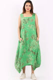 Anne + Kate Italian Linen Square Neck Floral Dress