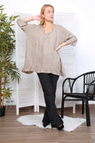 Anne + Kate Italian Ravenna Linen Top with Frill Detail
