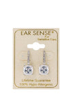 Ear Sense Earring Sqr 8mm Crystal Drop ER on Pave Rod