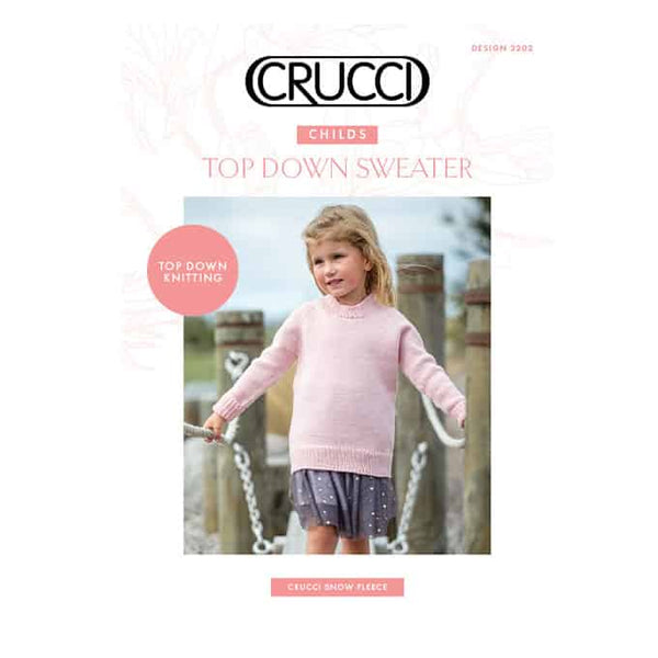 Crucci Childs Top Down Sweater Knitting Pattern #2202