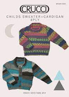 Crucci Childs Sweater + Cardigan Knitting Pattern #2205